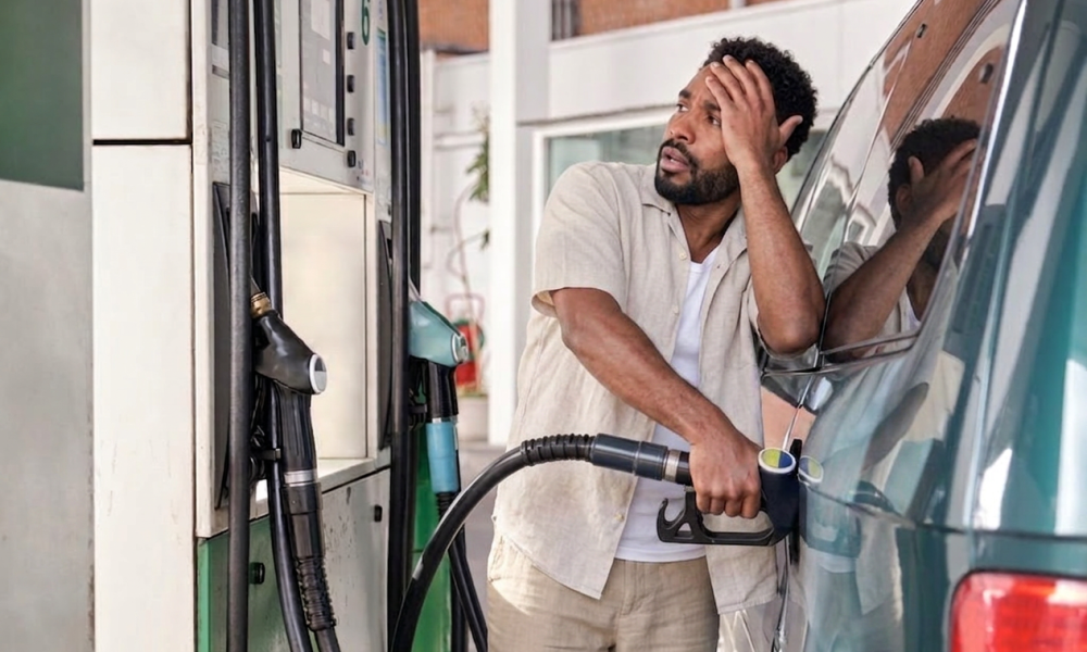 black man in gas stop