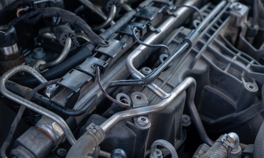 detail of the engine of a car